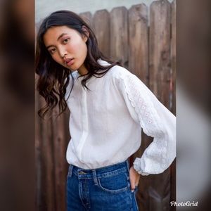 Trovata Birds of Paradise Solene Lace Trim Shirt